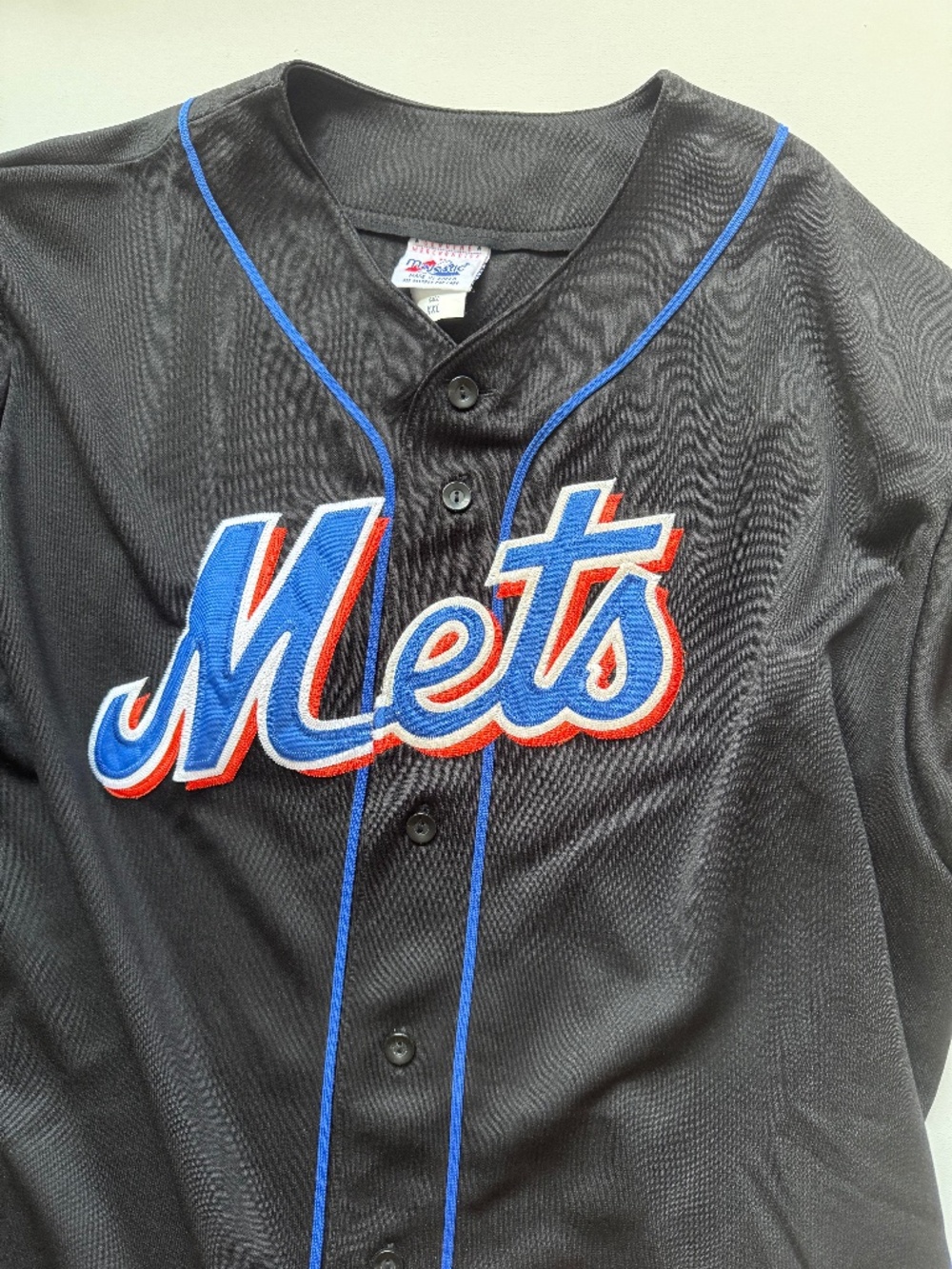 New York Mets 2000 World Series Majestic Black Baseball Jersey XXL MLB Embroider
